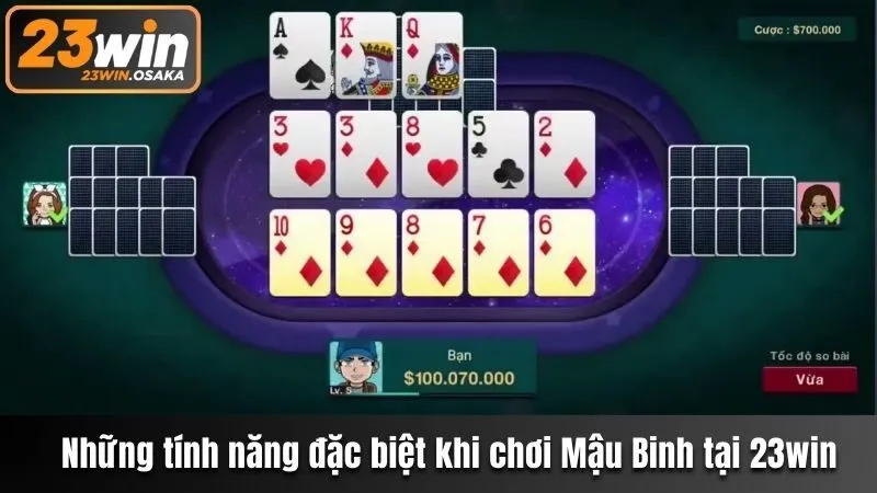 Tính năng hỗ trợ người chơi trong Mậu binh online