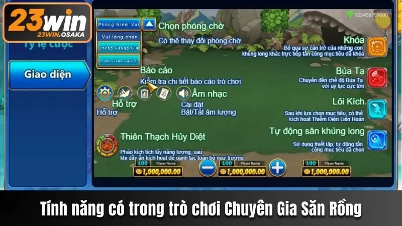 Tính năng hữu ích trong giao diện Jili Chuyên Gia Săn Rồng