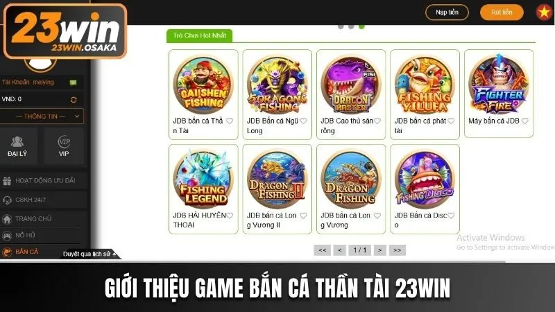 Giới thiệu về trò chơi bắn cá Thần Tài 